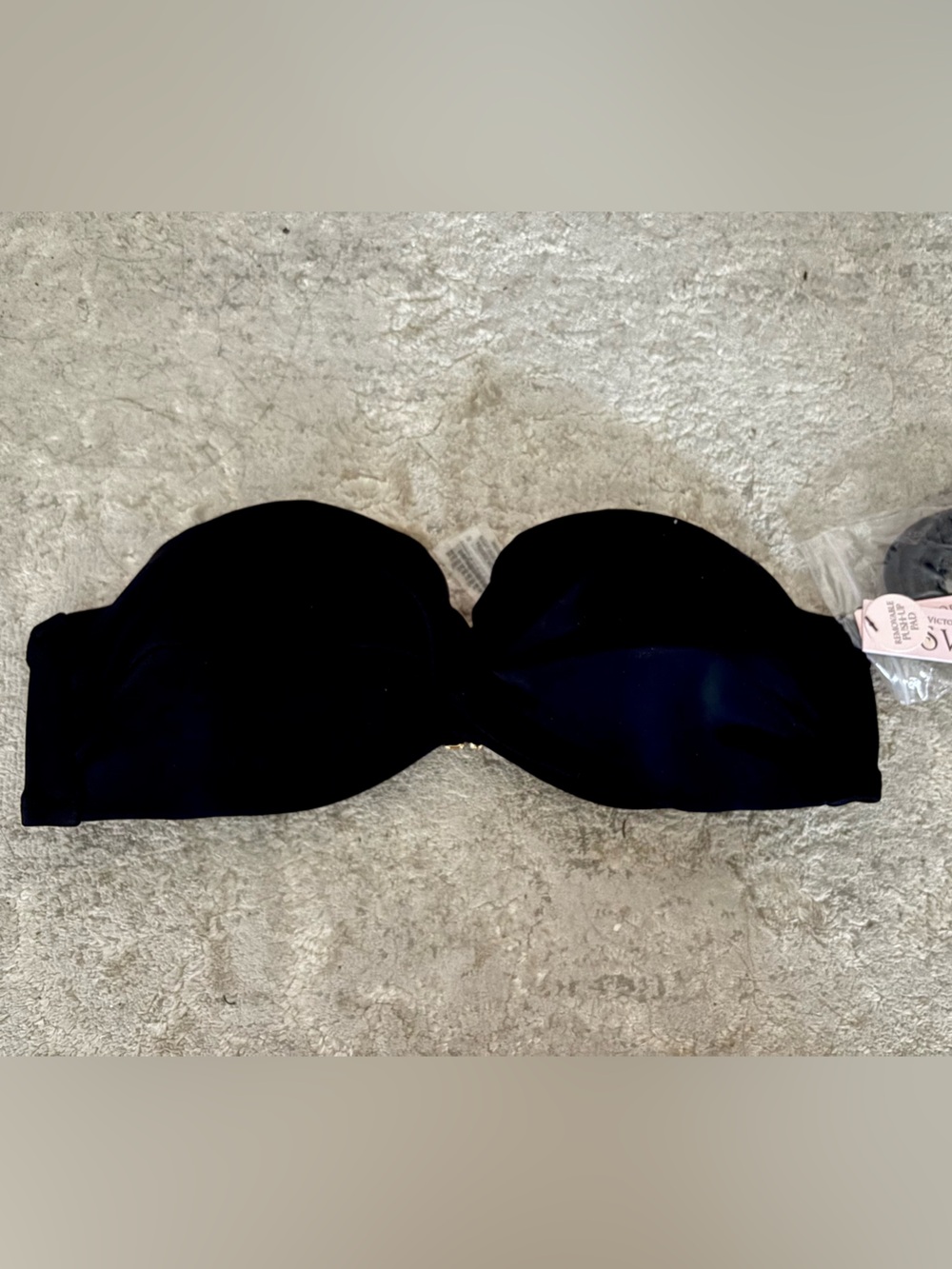 Victoria's Secret Black Strapless Swim Bikini Top